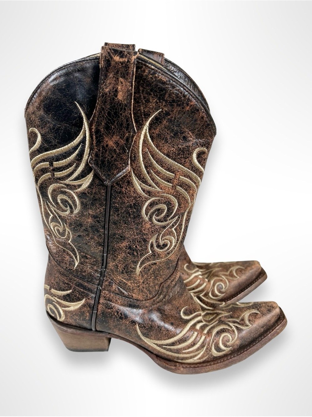 CIRCLE G by CORRAL BOOTS Y2K pre distressed snip toe western boots